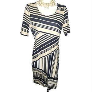 🔥Bailey Blue Striped Black and Cream Dress